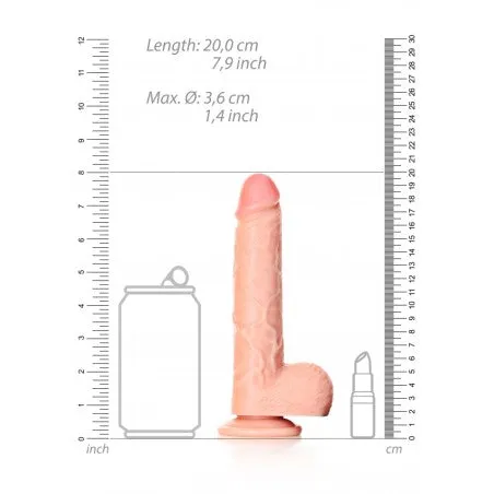 RealRock Female Sex Toys Straight Realistic Dildo with Balls 18 cm