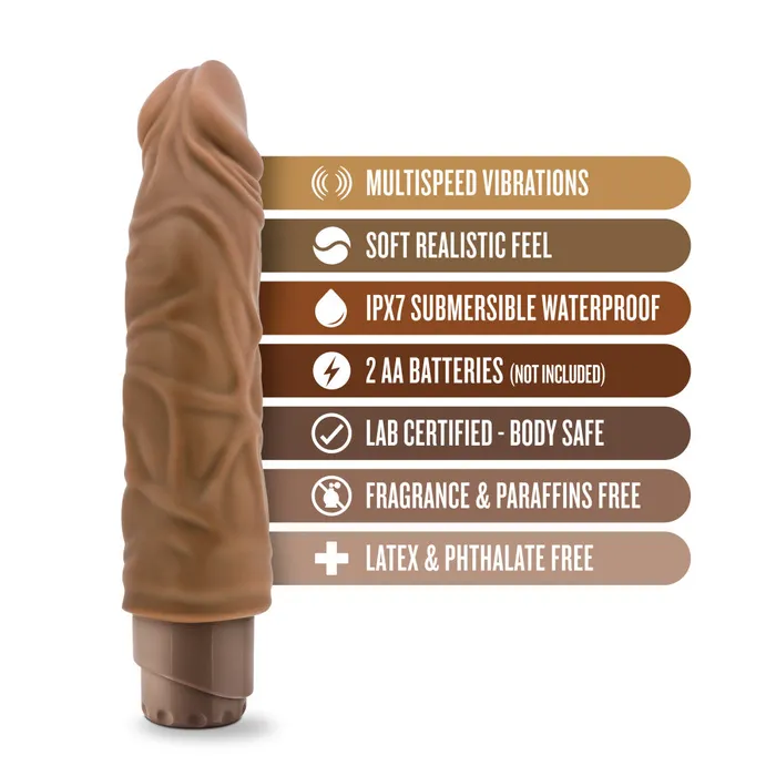 Blush Vibrators Dr Skin By Blush Cock Vibe 10 Realistic Mocha 88Inch Long Vibrating Dildo