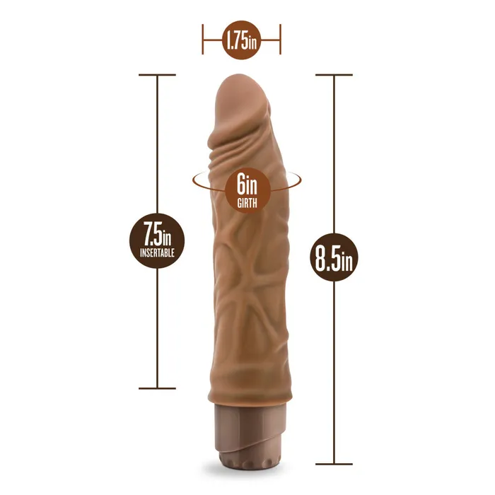Blush Vibrators Dr Skin By Blush Cock Vibe 10 Realistic Mocha 88Inch Long Vibrating Dildo