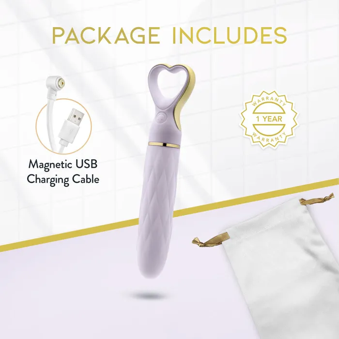 Delice By Blush Heartthrob Silicone Bullet Vibrator With HeartShaped Handle Lavender Love Blush Female Sex Toys