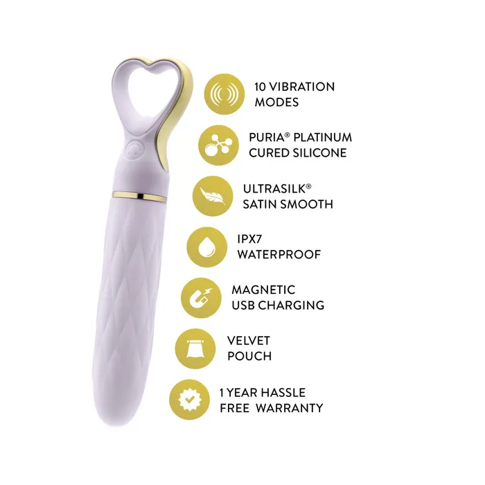 Delice By Blush Heartthrob Silicone Bullet Vibrator With HeartShaped Handle Lavender Love Blush Female Sex Toys