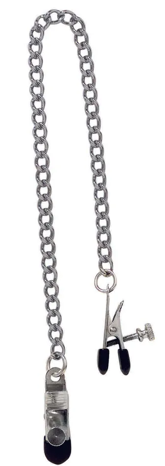 Spartacus Female Sex Toys Spartacus Adjustable Broad Tip Nipple Clamps with Link Chain