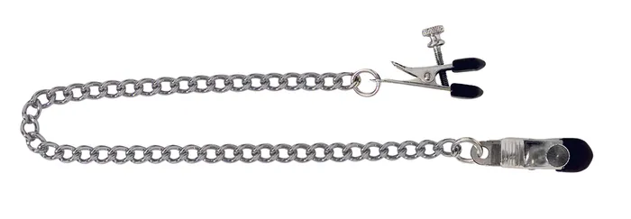 Spartacus Female Sex Toys Spartacus Adjustable Broad Tip Nipple Clamps with Link Chain