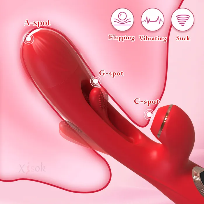 Touch Honey Female Sex Toys Skerry Vibrating and Tapping Vibrator with Clit Sucker for Women Pleasure