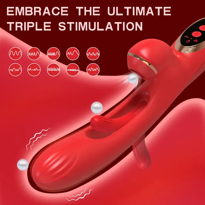 Touch Honey Female Sex Toys Skerry Vibrating and Tapping Vibrator with Clit Sucker for Women Pleasure