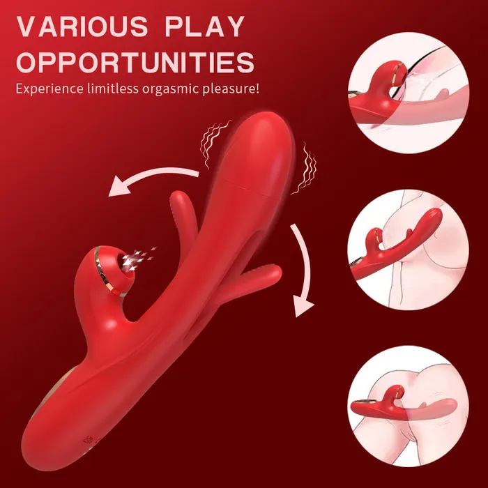 Touch Honey Female Sex Toys Skerry Vibrating and Tapping Vibrator with Clit Sucker for Women Pleasure