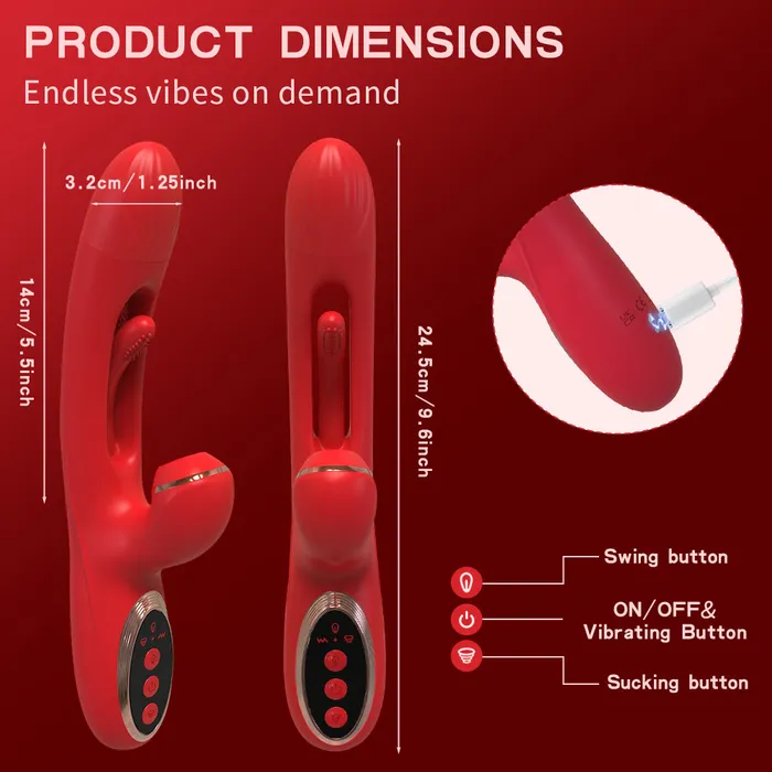 Touch Honey Female Sex Toys Skerry Vibrating and Tapping Vibrator with Clit Sucker for Women Pleasure