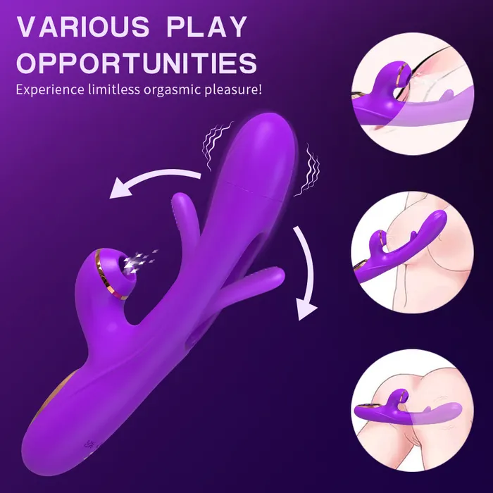 Touch Honey Female Sex Toys Skerry Vibrating and Tapping Vibrator with Clit Sucker for Women Pleasure