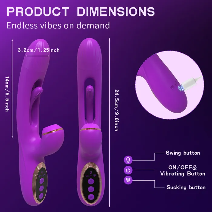Touch Honey Female Sex Toys Skerry Vibrating and Tapping Vibrator with Clit Sucker for Women Pleasure