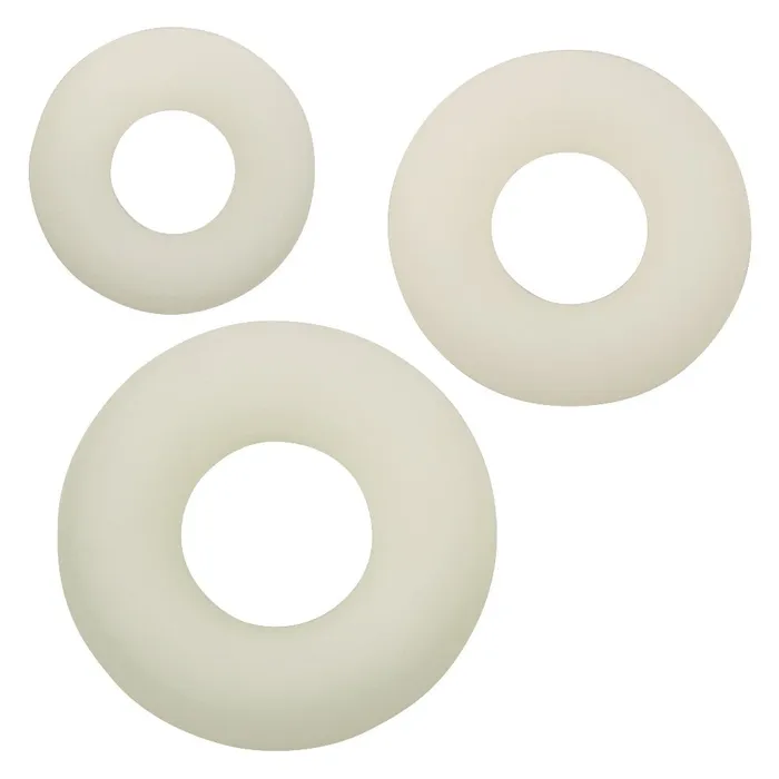 CalExotics Female Sex Toys Alpha GlowintheDark Liquid Silicone 3 Ring Set White CalExotics Female Sex Toys Alpha GlowintheDark Liquid Silicone 3 Ring Set White