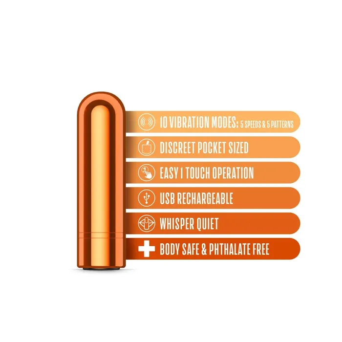 Female Sex Toys Blush Kool Vibes Rechargeable Mini Bullet Tangerine