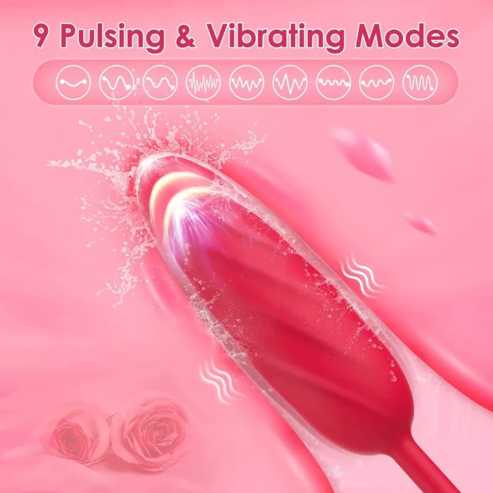 Female Sex Toys Sohimi Rose Sex Stimulator for Women with 9 Tapping Vibrating Pulsating Modes