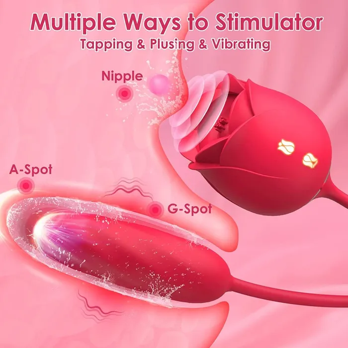 Female Sex Toys Sohimi Rose Sex Stimulator for Women with 9 Tapping Vibrating Pulsating Modes